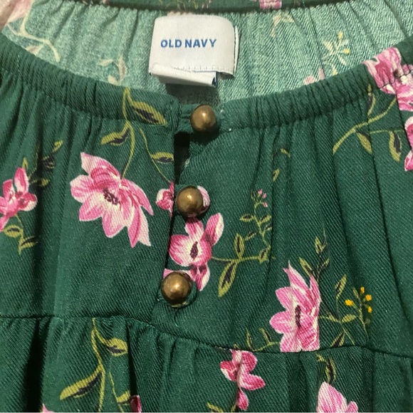 NWT Girls 14 XL Old Navy Green Floral Long Sleeve Dress - Picture 12 of 15